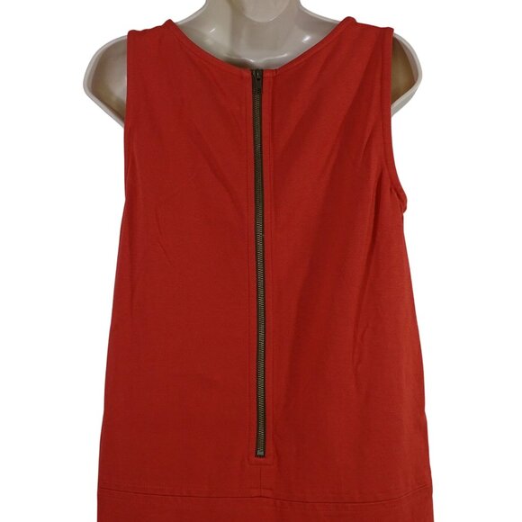 Talbots Rust Sleeveless Sheath Dress Women Size 6 Pockets Exposed Zipper Closure - Picture 4 of 9